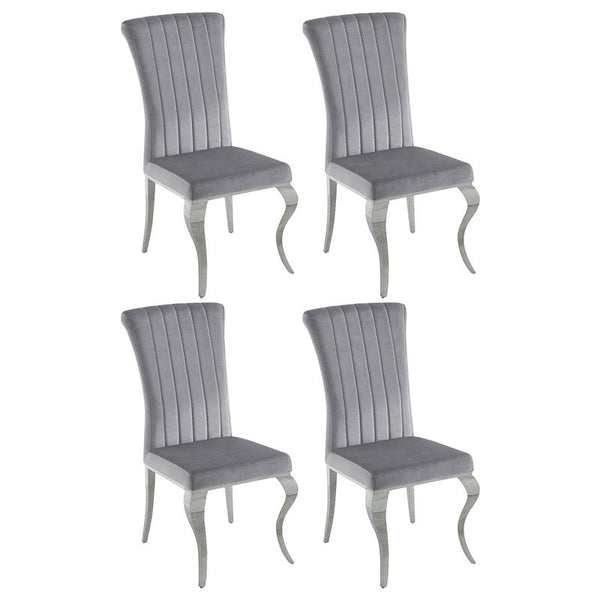 Betty Upholstered Side Chairs Grey and Chrome (Set of 4) - 105073