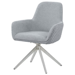 Abby Flare Arm Side Chair Light Grey and Chrome - 110322
