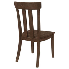 Reynolds Slat Back Dining Side Chair Brown Oak (Set of 2) - 107592