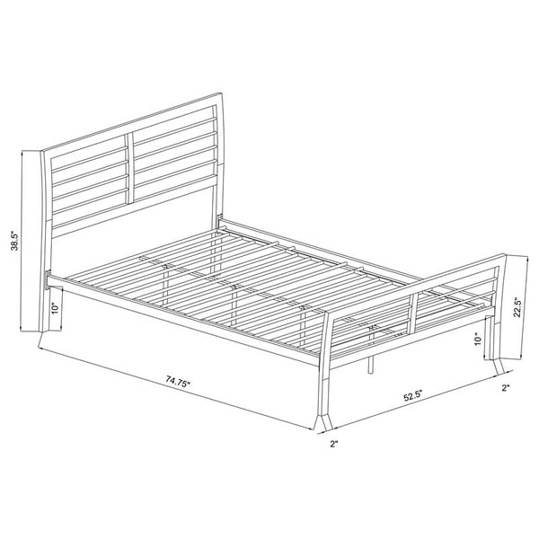 Cooper Metal Full Open Frame Bed Silver - 300201F