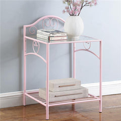 Massi Metal 1-shelf Nightstand Powder Pink - 401152