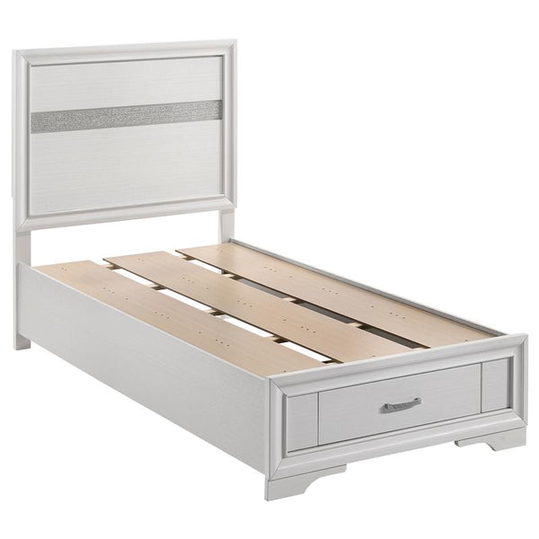Miranda Wood Twin Storage Panel Bed White - 205111T