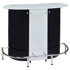 Lacewing 1-shelf Bar Unit Glossy Black and White - 100654