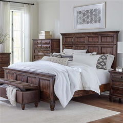 Avenue Wood Eastern King Panel Bed Weathered Burnished Brown - 223031KE