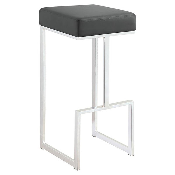 Gervase Square Bar Stool Grey and Chrome - 105262
