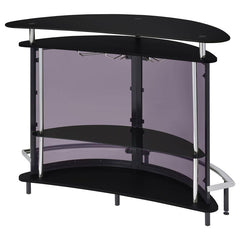 Amarillo 2-tier Bar Unit Black and Chrome - 101065