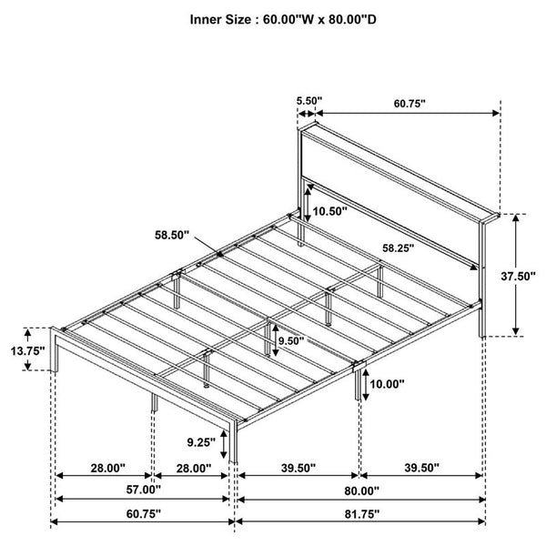 Ricky Metal Queen Panel Bed Grey - 302143Q