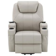 Sanger Upholstered Power Lift Massage Recliner Champagne - 600497P