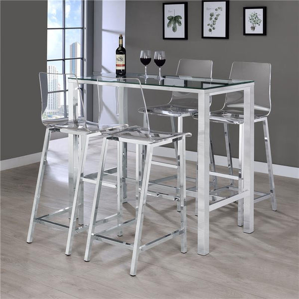Juelia Bar Stools Chrome and Clear Acrylic (Set of 2) - 100295