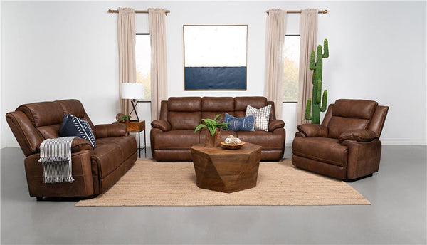 Ellington Upholstered Padded Arm Loveseat Dark Brown - 508282
