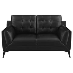 Moira 2-piece Upholstered Wedge Arm Tufted Sofa Set Black - 511131-S2