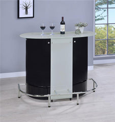 Lacewing 1-shelf Bar Unit Glossy Black and White - 100654