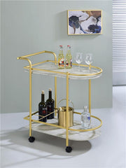 Desiree 2-tier Bar Cart with Casters Gold - 181377