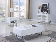 Atchison 1-drawer Rectangular End Table White High Gloss - 705697