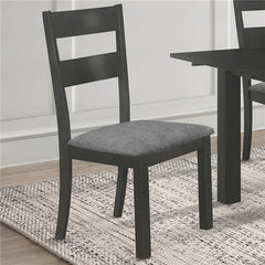 Jakob Upholstered Side Chairs with Ladder Back (Set of 2) Grey and Black - 115132