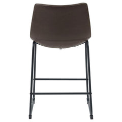 Michelle Armless Counter Height Stools Two-tone Brown and Black (Set of 2) - 102535