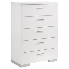 Felicity 6-piece California King Bedroom Set White Gloss - 203500KW-S6