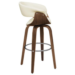 Zion Upholstered Swivel Bar Stool Walnut and Ecru - 100206