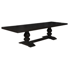 Phelps Rectangular Trestle Dining Set Antique Noir and Beige - 121231-S5