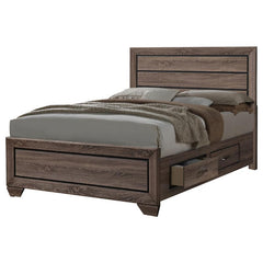 Kauffman Wood Eastern King Storage Panel Bed Washed Taupe - 204190KE