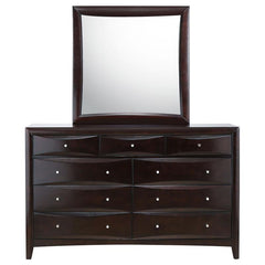 Phoenix 9-drawer Dresser with Mirror Deep Cappuccino - 200413M