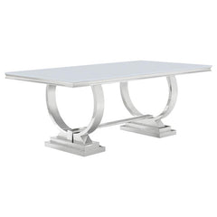 Antoine 5-piece Rectangular Dining Set Chrome and Pink - 108811-S5P