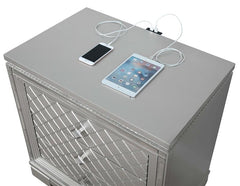 Eleanor 2-drawer Nightstand Metallic Mercury - 223462