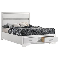 Miranda Wood Full Storage Panel Bed White - 205111F