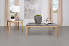 Polaris Rectangular SmartTop Coffee Table Grey and Light Oak - 707858