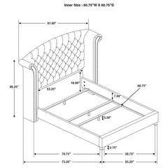 Melody Upholstered Queen Wingback Bed Grey - 223381Q