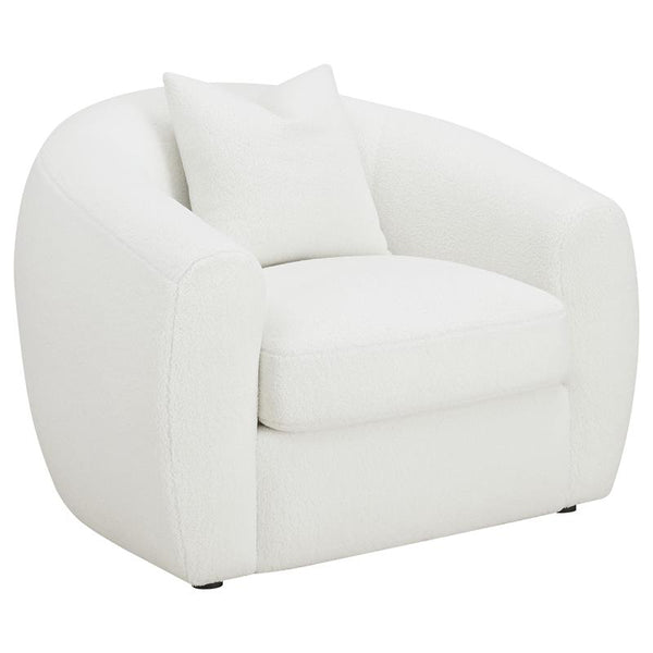 Isabella Faux Sheepskin Upholstered Accent Chair Natural - 509873