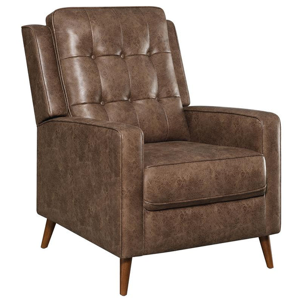 Davidson Upholstered Tufted Push Back Recliner Brown - 609566