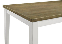 Appleton Rectangular Wood Dining Table Brown Brushed and White - 110411