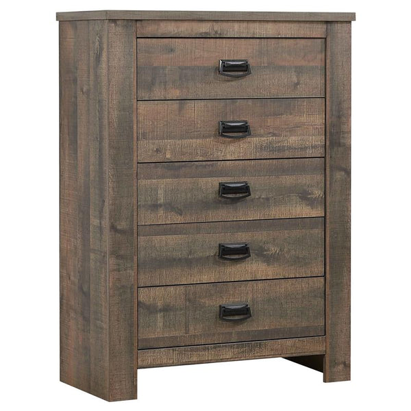 Frederick 5-drawer Bedroom Chest Weathered Oak - 222965