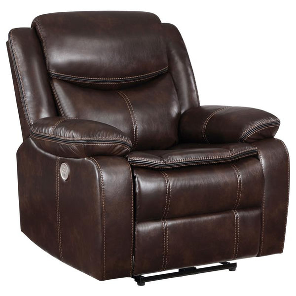 Sycamore Upholstered Power Recliner Chair Dark Brown - 610193P