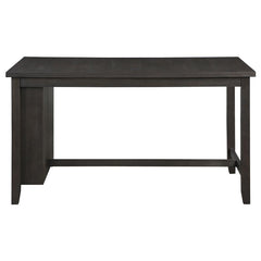 Elliston Rectangular Counter Height Dining Table with Storage Shelves Dark Grey - 121168