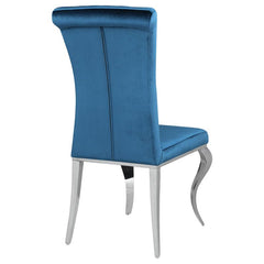 Betty Upholstered Side Chairs Teal and Chrome (Set of 4) - 105076