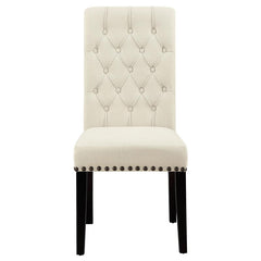 Sherry 5-piece Round Dining Set with Beige Fabric Chairs - 115490-S5