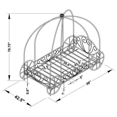 Massi Metal Twin Canopy Bed Powder Pink - 400155T
