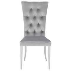 Kerwin Tufted Upholstered Side Chair (Set of 2) Grey and Chrome - 111103