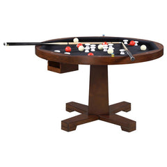 Marietta Round Wooden Game Table Tobacco - 100171