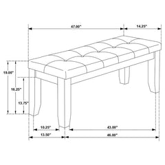 Dalila Tufted Upholstered Dining Bench Cappuccino and Black - 102723