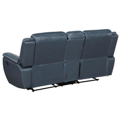 Sloane 2-piece Upholstered Reclining Sofa Set Blue - 610271-S2