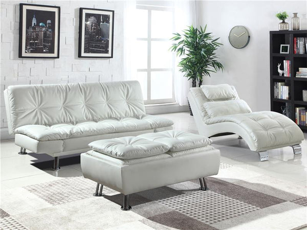 Dilleston Upholstered Tufted Convertible Sofa Bed White - 300291