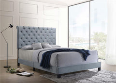 Warner Upholstered Eastern King Panel Bed Slate Blue - 310041KE
