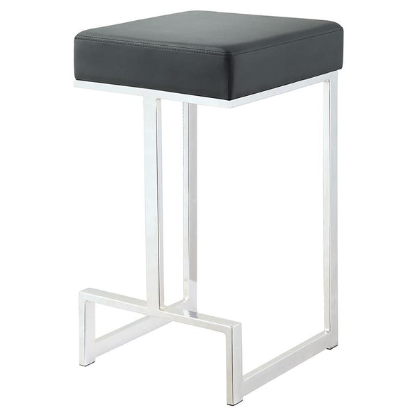 Gervase Square Counter Height Stool Black and Chrome - 105253
