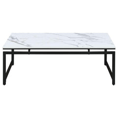 Clark 3-piece Faux Marble Top Coffee Table Set White - 708153