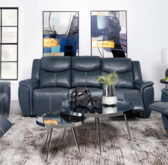 Sloane Upholstered Padded Arm Reclining Sofa Blue - 610271