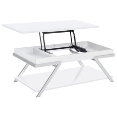 Marcia Rectangular Lift Top Coffee Table White High Gloss - 708158