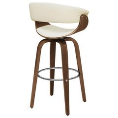 Zion Upholstered Swivel Bar Stool Walnut and Ecru - 100206